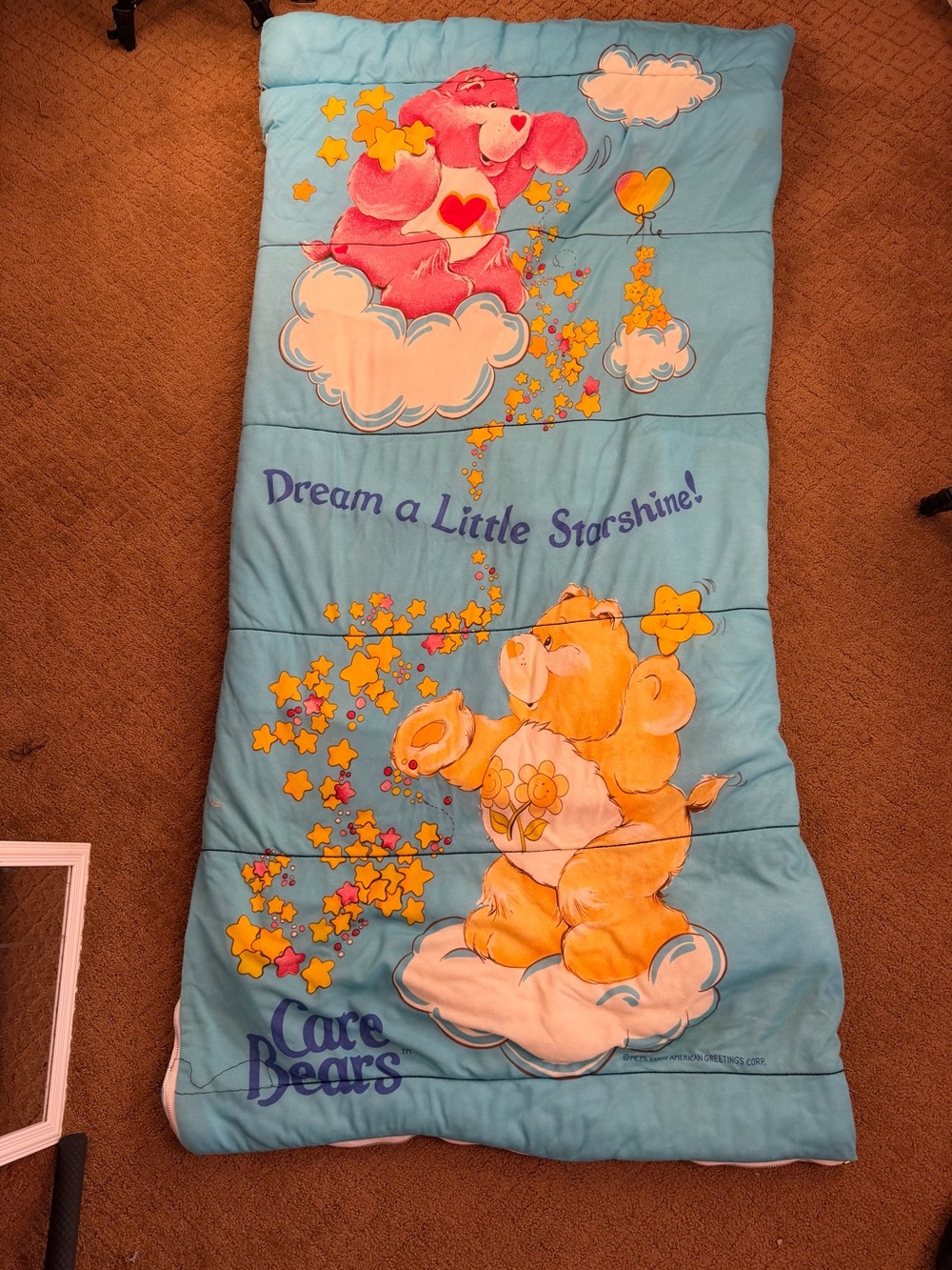Vintage Care Bears Graphic Multi Color Sleeping Bag READ*